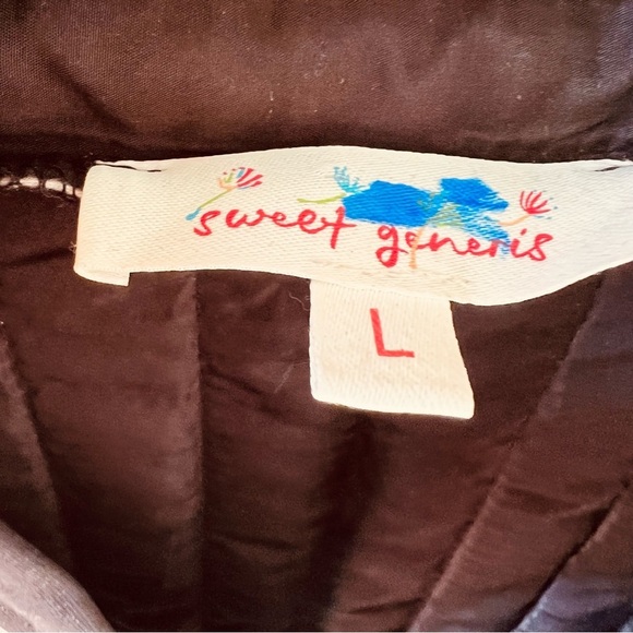 QUILTED HEART LIGHTWEIGHT OPEN PUFFER JACKET SIZE LARGE PINK BLACK - Picture 10 of 16